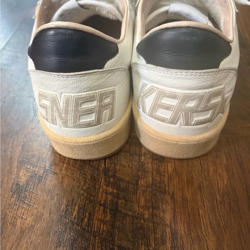 Golden Goose White Sneakers with Black Glitter Detail - Picture 3 of 7